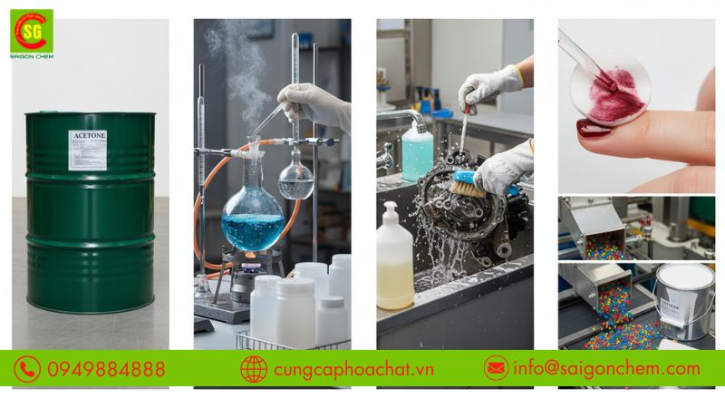 Acetone ứng dụng đa dạng trong nhiều ng&agrave;nh